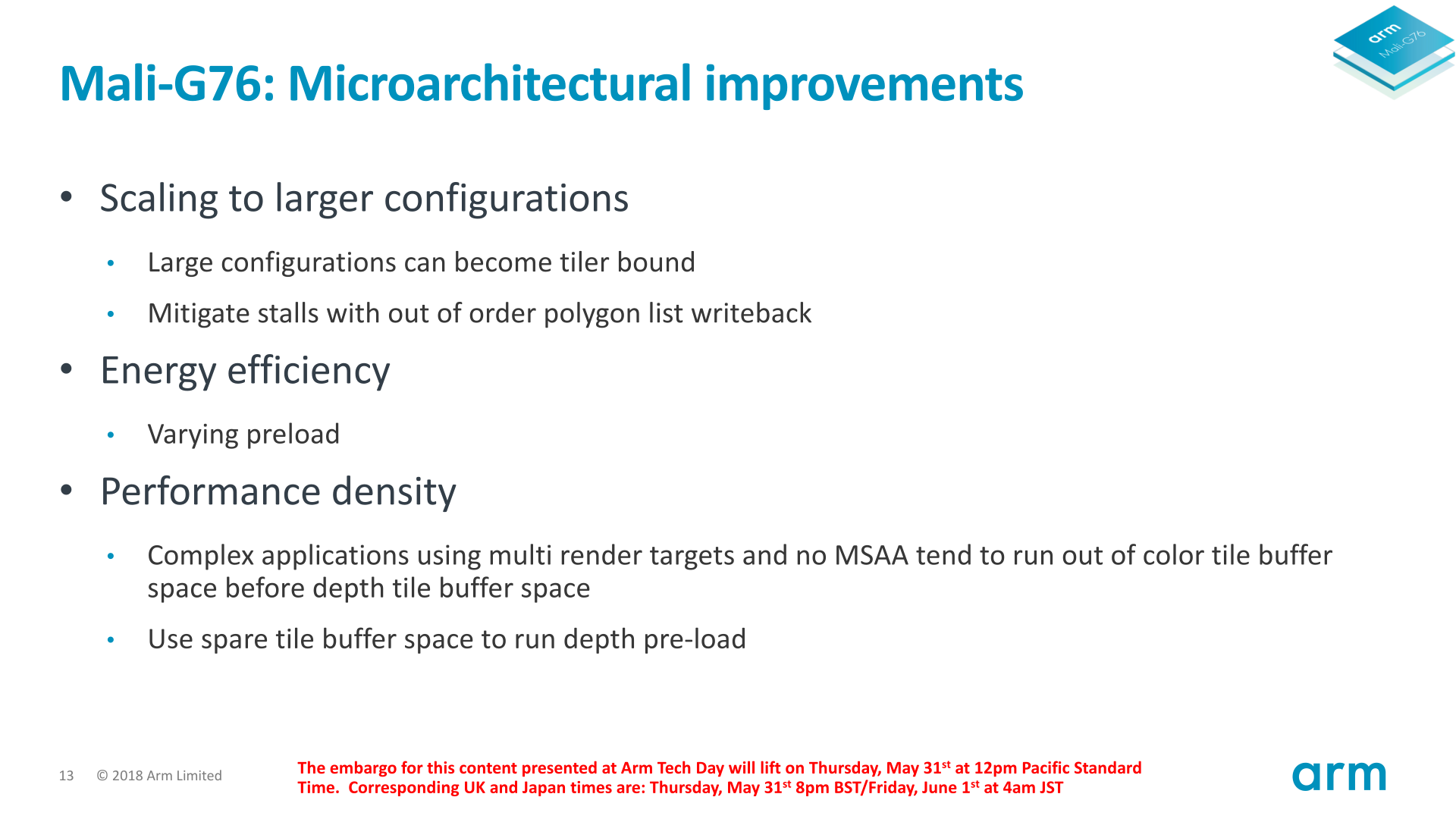 The Mali G76 µarch - Fine Tuning It - Arm Announces Mali-G76 GPU ...